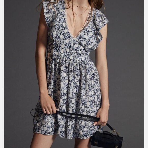 Anthropologie Plus: 1X V-Neck Plunge Tunic Mini Dress NWT - Picture 1 of 11